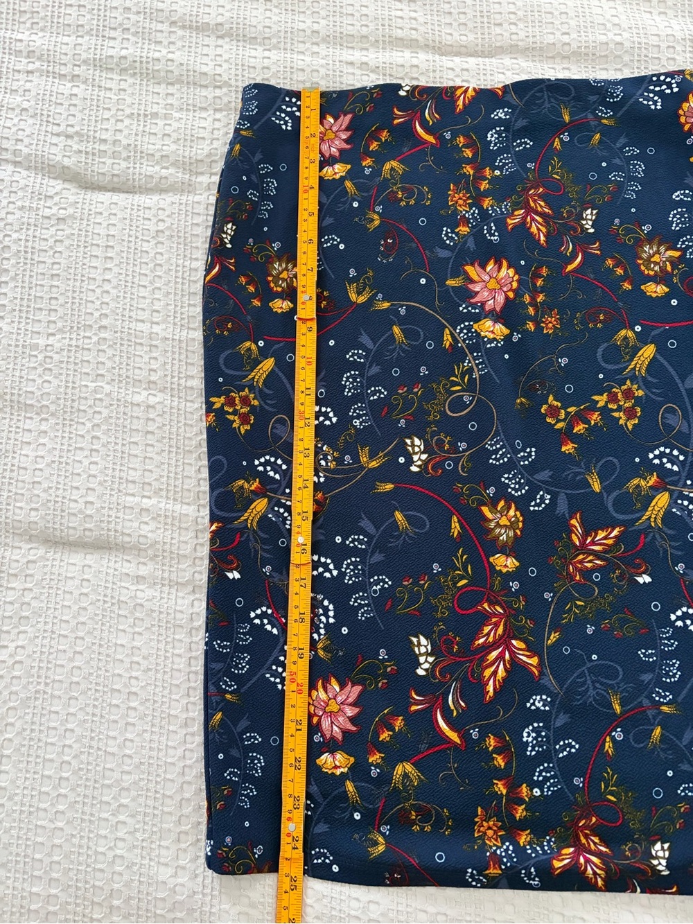 NWT Jules & Leopold Navy Floral Pencil Skirt Yellow Red Blooms S Fall Floral - Picture 9 of 10